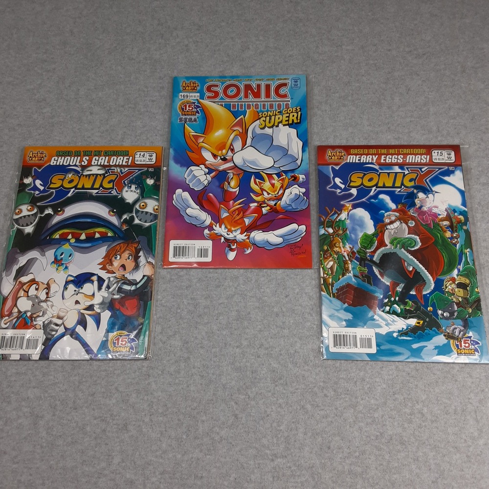 Sonic the Hedgehog Archie Comics Lot Of 3 Issues 169 Sonic X 14 15 Great Shape